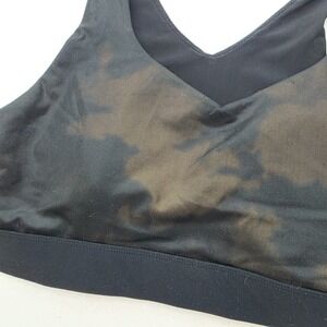 Zyia Black Camo Sport Bra Womens L Padded‎ Nylon Spandex Hook/Eye Closure